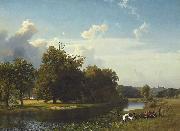 Albert Bierstadt A River Landscape, Westphalia oil painting picture wholesale